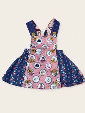 NWOT Matilda Jane Pink & Blue Crisscross Baby Girl Floral Dress/Romper, 0-3M